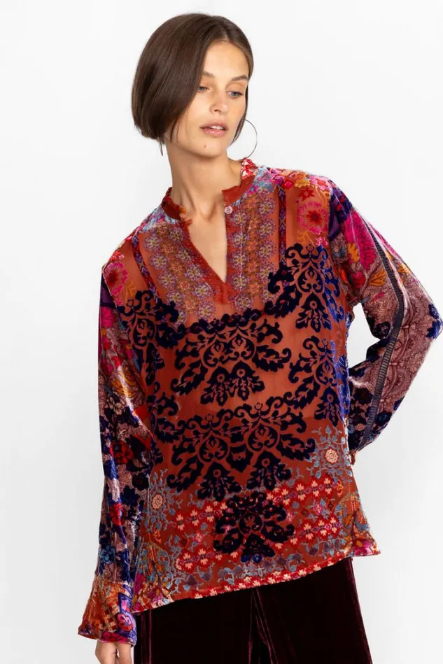 Women Syriah Burnout Enta Blouse Multi Johnny Was Tops Women Syriah Burnout Enta Blouse Multi Johnny Was Tops
