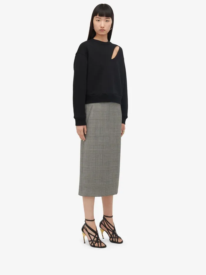 Women TShirts And Sweatshirts Alexander McQueen Slashed Sweatshirt Black