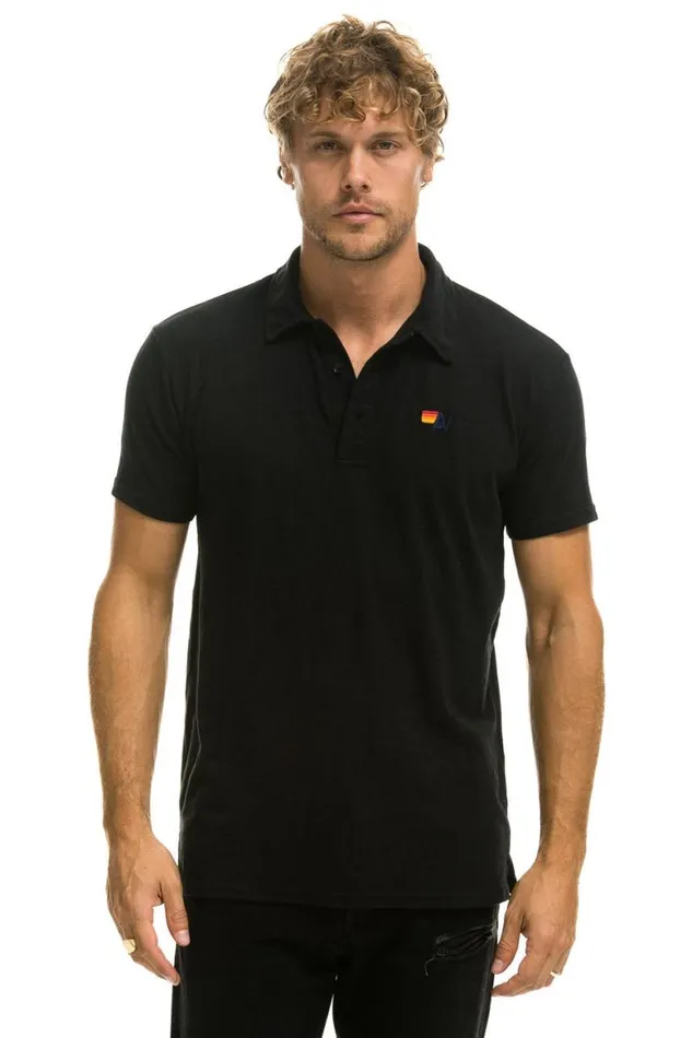 Women Tees Aviator Nation Polo 8211 Black