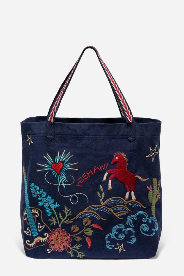 Women Texas Everyday Tote Navy Johnny Was Handbags Women Texas Everyday Tote Navy Johnny Was Handbags