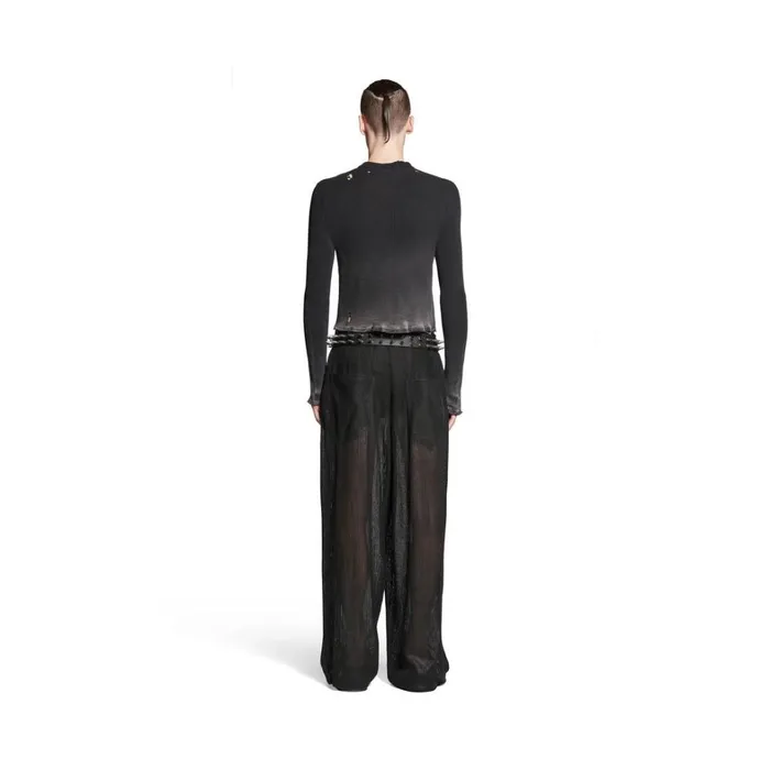 Women Tops and Shirts Balenciaga Long Sleeve Top In Black Faded