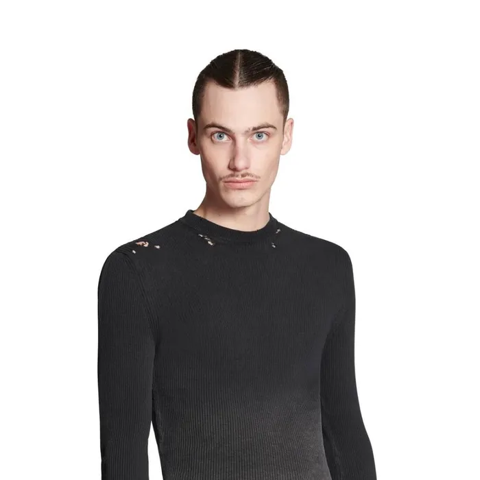 Women Tops and Shirts Balenciaga Long Sleeve Top In Black Faded