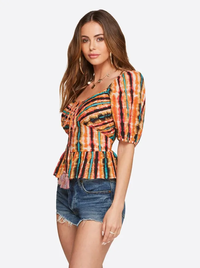Women Tops and Tees Jessica Simpson Ami Halter Top In Tie Dye Stripe