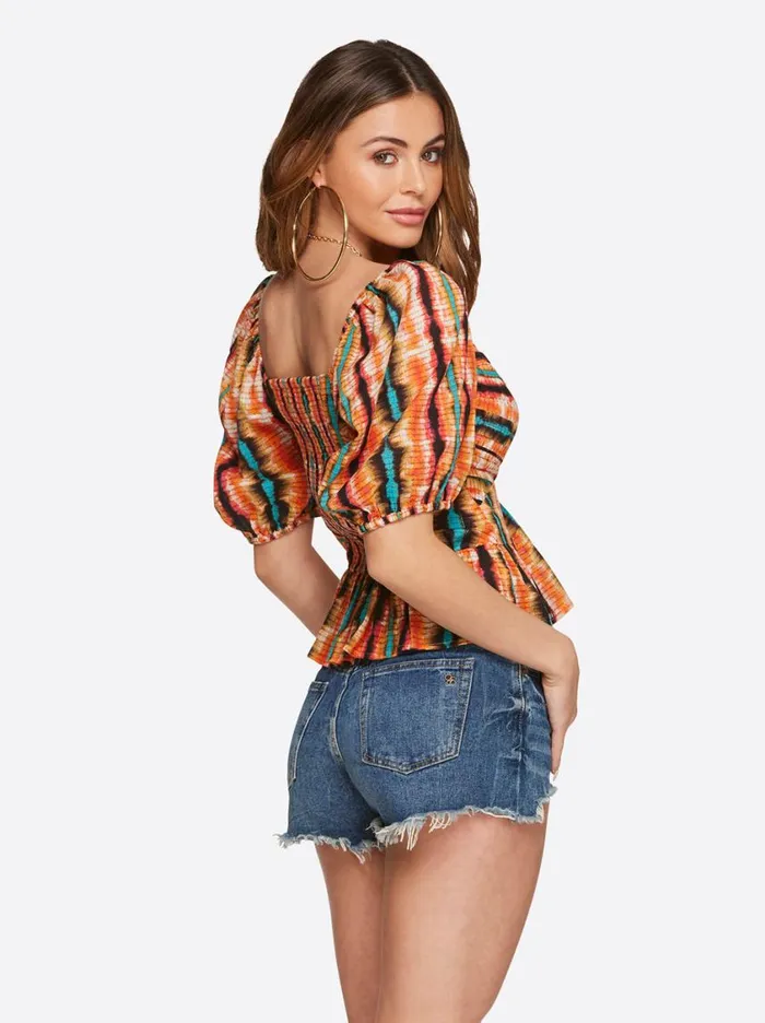 Women Tops and Tees Jessica Simpson Ami Halter Top In Tie Dye Stripe