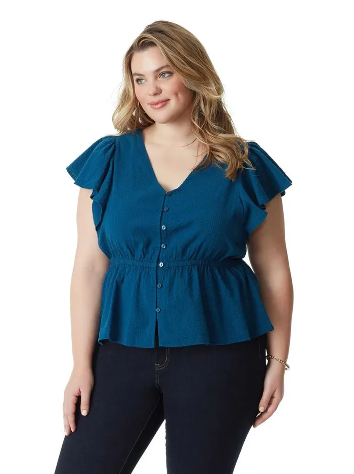 Women Tops and Tees Jessica Simpson Candice Shirt In Poseidon