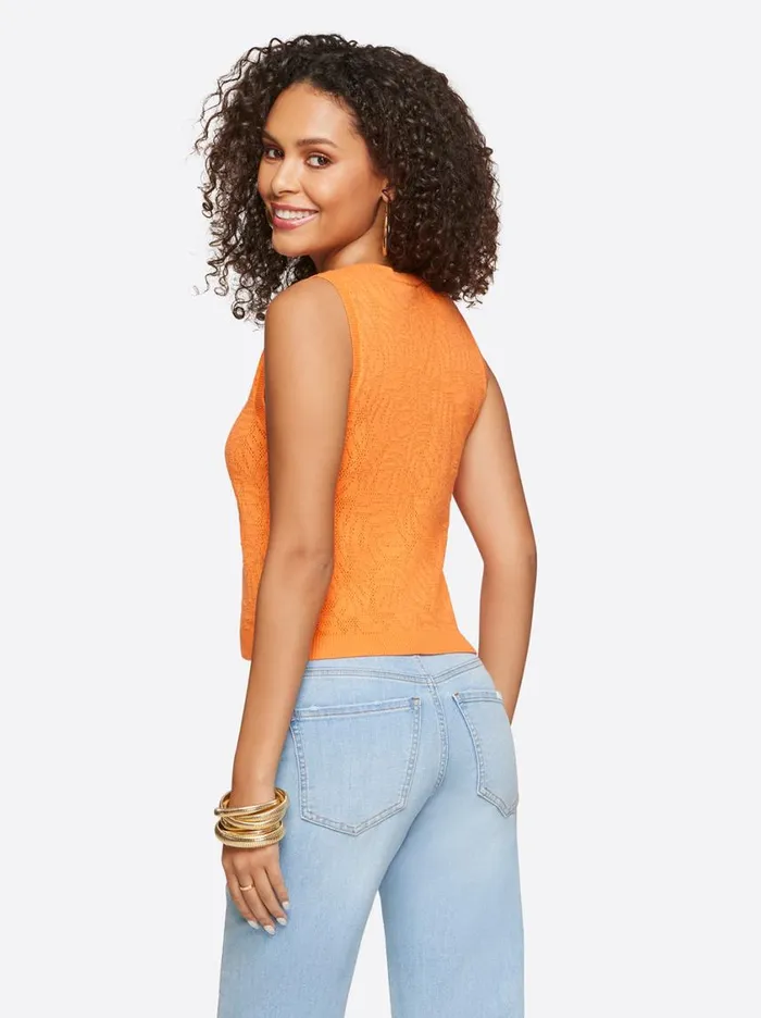 Women Tops and Tees Jessica Simpson Ivy Mesh Tank In Mandarin Orange