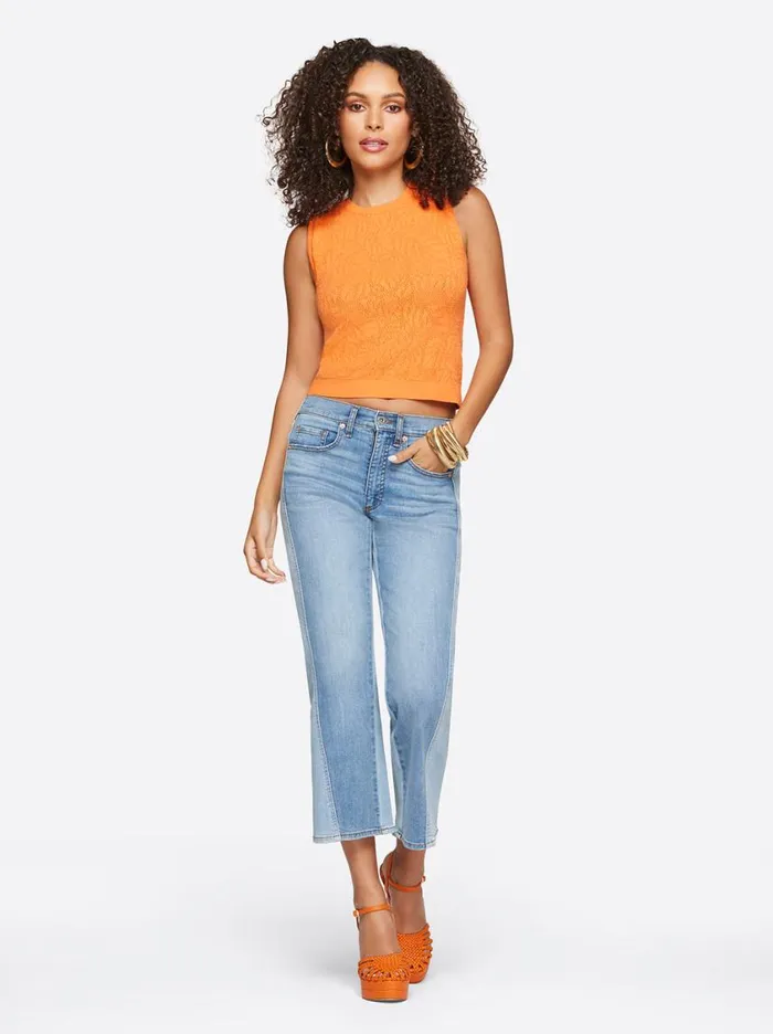 Women Tops and Tees Jessica Simpson Ivy Mesh Tank In Mandarin Orange