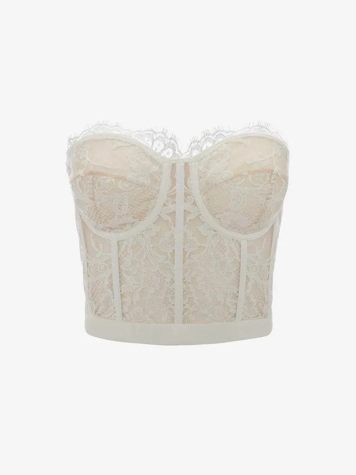 Women Tops And Shirts Alexander McQueen Lace Corset White