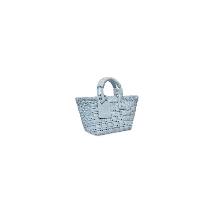 Women Tote Bags Balenciaga Bistro Xs Basket With Strap Denim In Light Blue
