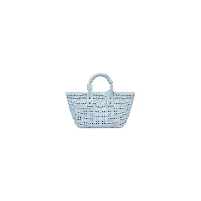 Women Tote Bags Balenciaga Bistro Xs Basket With Strap Denim In Light Blue