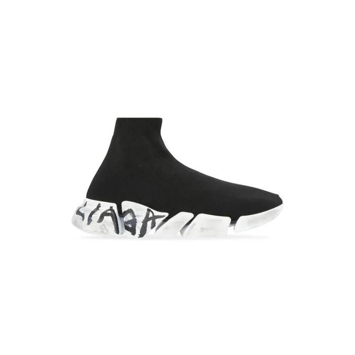 Women Trainers Balenciaga Speed 20 Graffiti Recycled Knit Trainers In Black