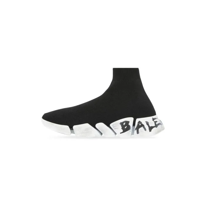 Women Trainers Balenciaga Speed 20 Graffiti Recycled Knit Trainers In Black