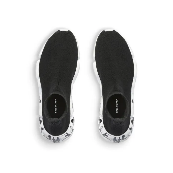 Women Trainers Balenciaga Speed 20 Graffiti Recycled Knit Trainers In Black