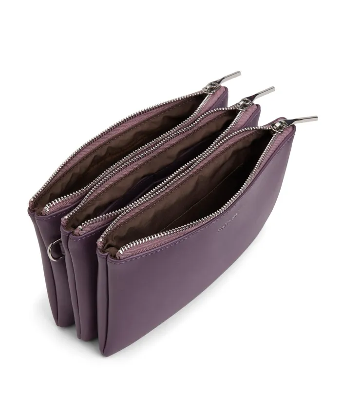 Women Triplet Vegan Crossbody Bag 8211 Loom Mulberry Matt and Nat Crossbody
