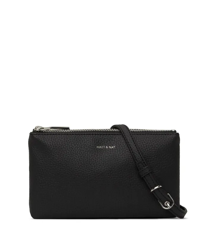 Women Triplet Vegan Crossbody Bag 8211 Purity Black Matt and Nat Crossbody