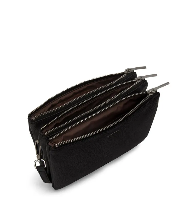 Women Triplet Vegan Crossbody Bag 8211 Purity Black Matt and Nat Crossbody