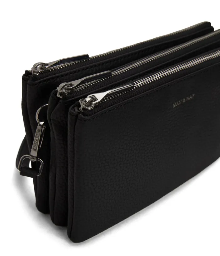 Women Triplet Vegan Crossbody Bag 8211 Purity Black Matt and Nat Crossbody