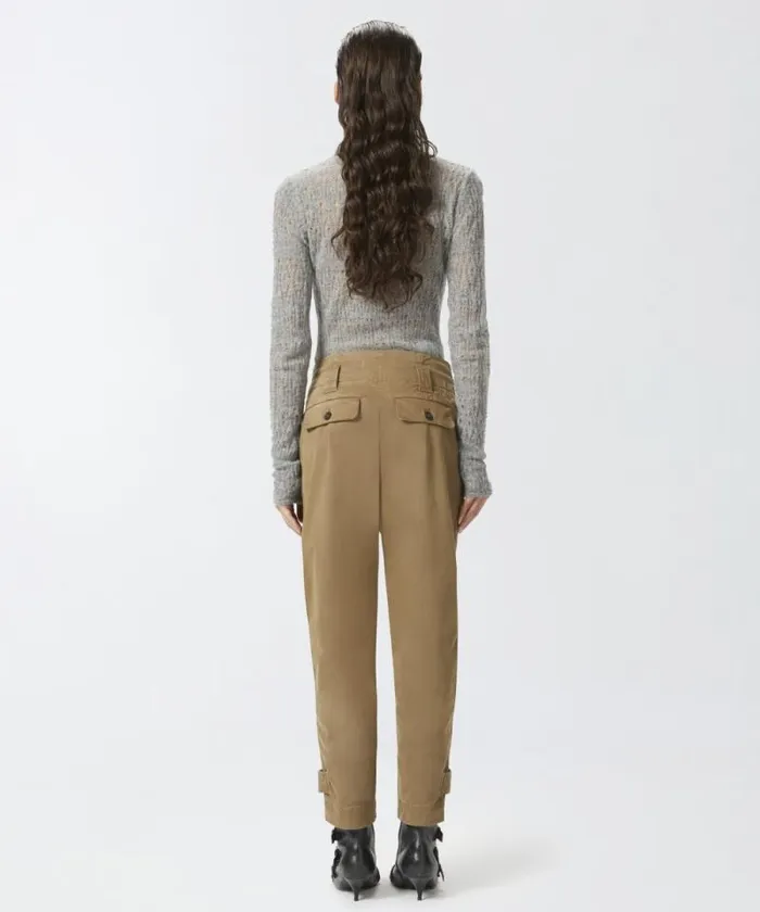 Women Trousers Pinko Cotton Cargo Trousers With Pockets Elm Wood Brown Women Trousers Pinko Cotton Cargo Trousers With Pockets Elm Wood Brown