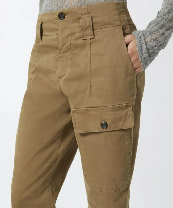 Women Trousers Pinko Cotton Cargo Trousers With Pockets Elm Wood Brown Women Trousers Pinko Cotton Cargo Trousers With Pockets Elm Wood Brown