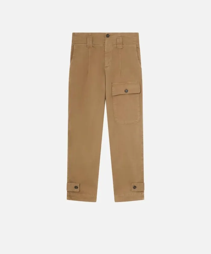 Women Trousers Pinko Cotton Cargo Trousers With Pockets Elm Wood Brown Women Trousers Pinko Cotton Cargo Trousers With Pockets Elm Wood Brown
