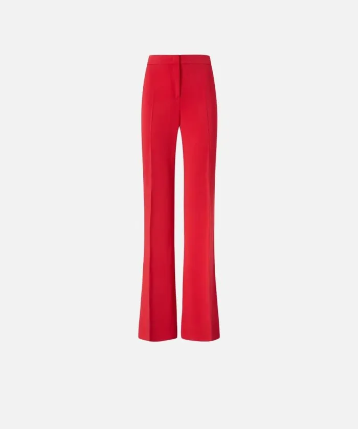 Women Trousers Pinko Elegant Flared Trousers In Technical Cady Lively Red