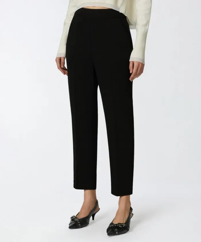 Women Trousers Pinko Elegant Technical Fabric Trousers Limo Black Women Trousers Pinko Elegant Technical Fabric Trousers Limo Black