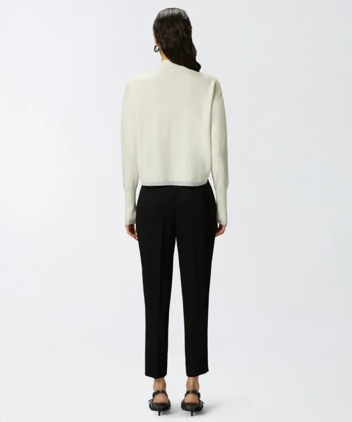 Women Trousers Pinko Elegant Technical Fabric Trousers Limo Black Women Trousers Pinko Elegant Technical Fabric Trousers Limo Black
