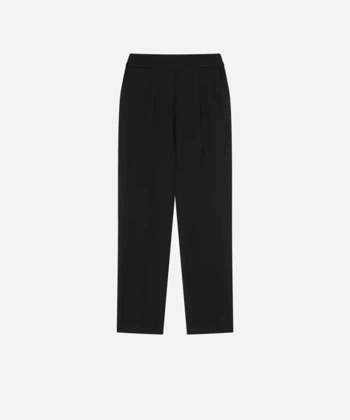 Women Trousers Pinko Elegant Technical Fabric Trousers Limo Black Women Trousers Pinko Elegant Technical Fabric Trousers Limo Black