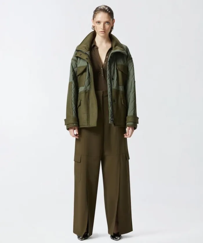 Women Trousers Pinko Flowing Wideleg Cargo Trousers Greenamazonia