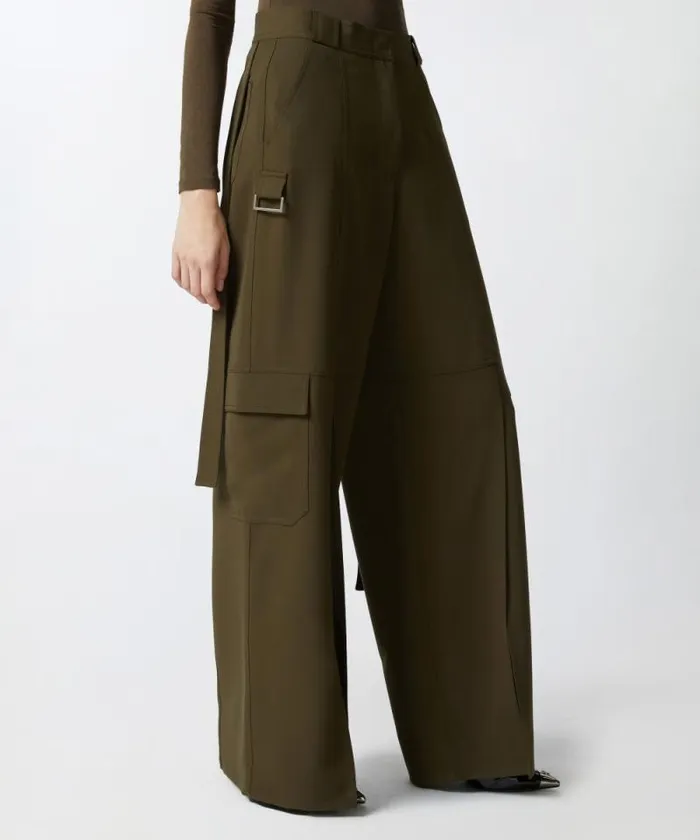 Women Trousers Pinko Flowing Wideleg Cargo Trousers Greenamazonia Women Trousers Pinko Flowing Wideleg Cargo Trousers Greenamazonia