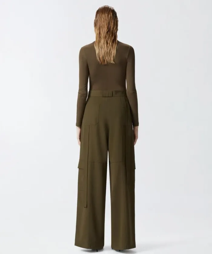Women Trousers Pinko Flowing Wideleg Cargo Trousers Greenamazonia Women Trousers Pinko Flowing Wideleg Cargo Trousers Greenamazonia