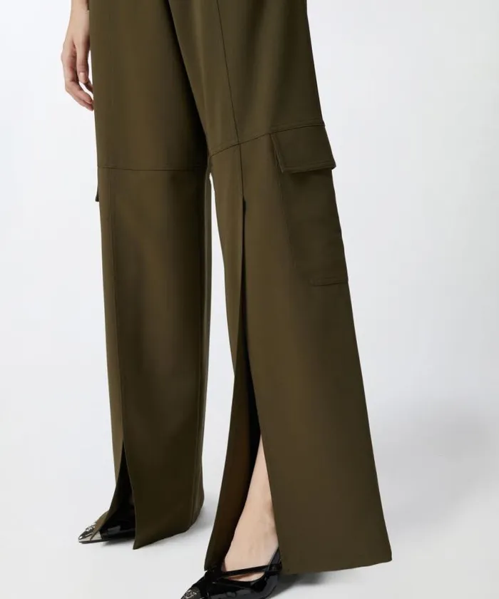 Women Trousers Pinko Flowing Wideleg Cargo Trousers Greenamazonia Women Trousers Pinko Flowing Wideleg Cargo Trousers Greenamazonia