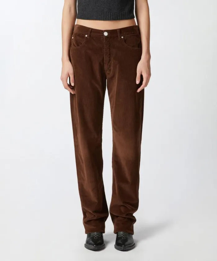 Women Trousers Pinko Loosefit Corduroy Trousers Chestnut Brown Women Trousers Pinko Loosefit Corduroy Trousers Chestnut Brown
