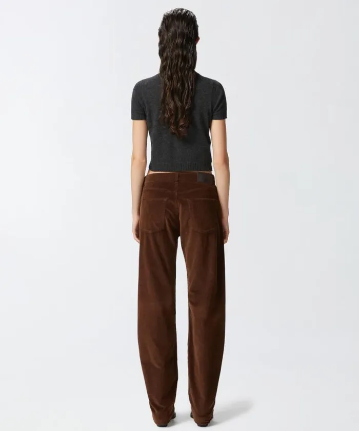 Women Trousers Pinko Loosefit Corduroy Trousers Chestnut Brown Women Trousers Pinko Loosefit Corduroy Trousers Chestnut Brown