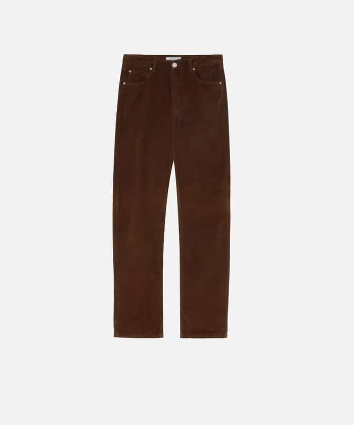 Women Trousers Pinko Loosefit Corduroy Trousers Chestnut Brown Women Trousers Pinko Loosefit Corduroy Trousers Chestnut Brown