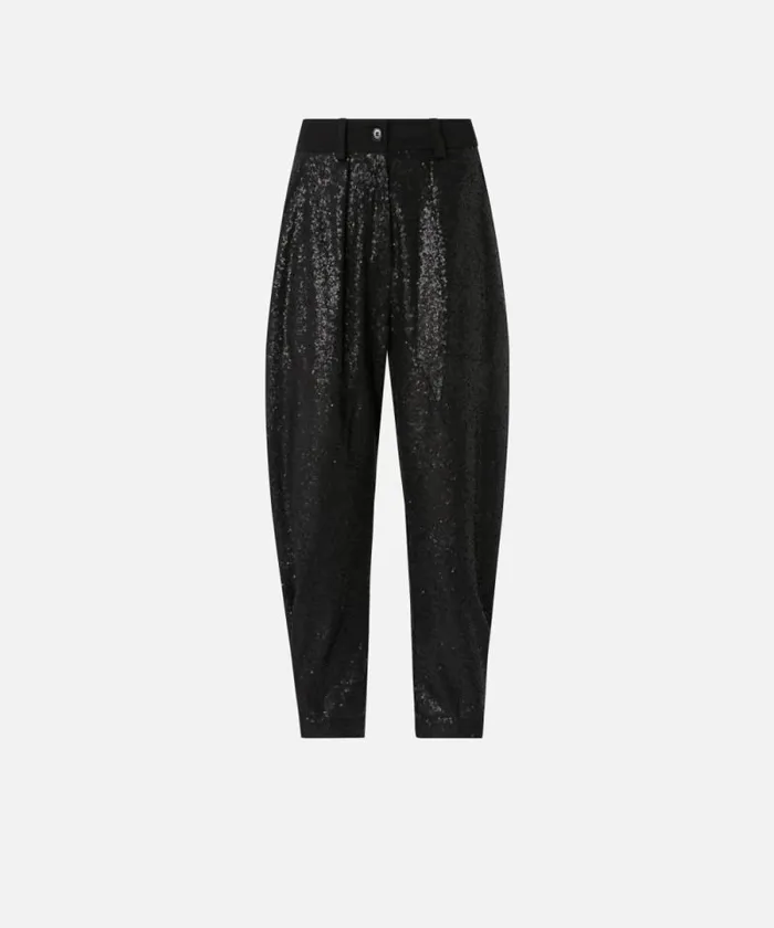 Women Trousers Pinko PPants Trousers With Small Sequins Limo Black Women Trousers Pinko PPants Trousers With Small Sequins Limo Black