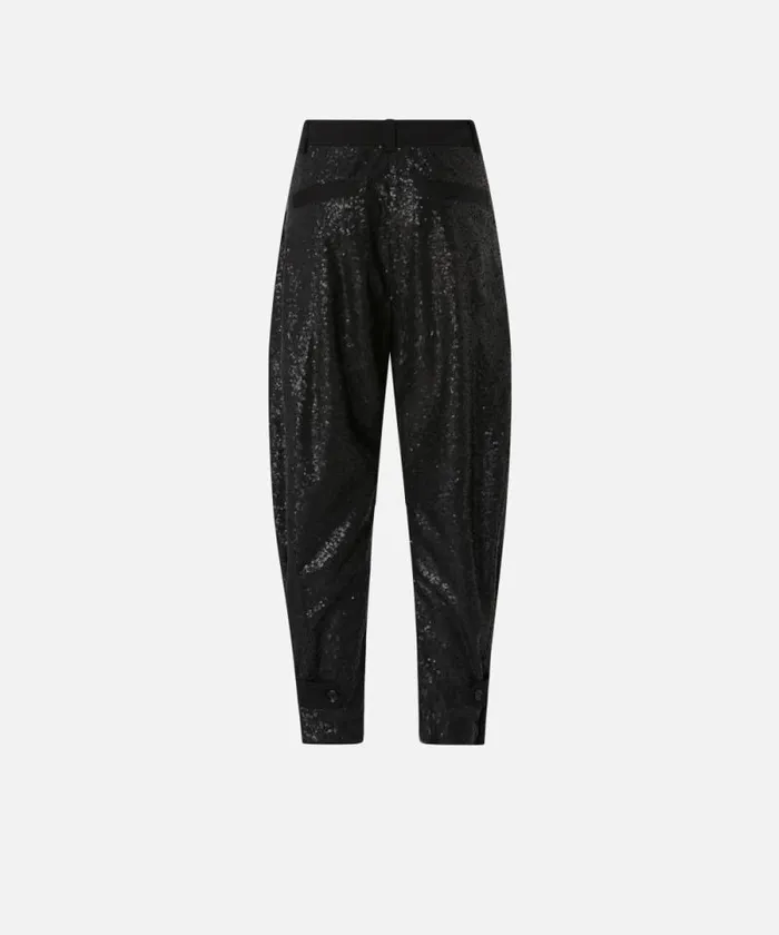 Women Trousers Pinko PPants Trousers With Small Sequins Limo Black Women Trousers Pinko PPants Trousers With Small Sequins Limo Black
