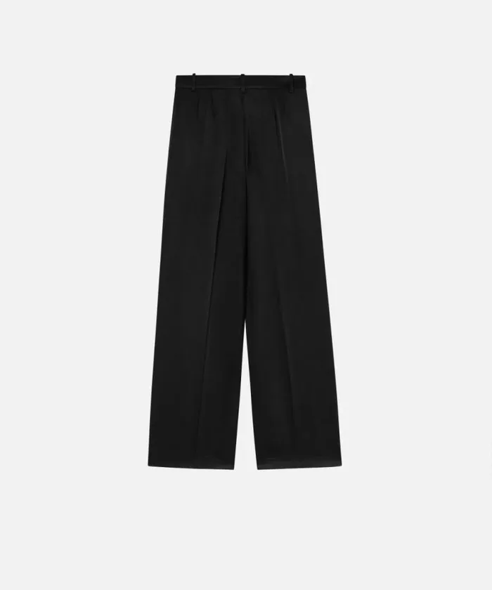 Women Trousers Pinko Tailored Satin Trousers Limo Black Women Trousers Pinko Tailored Satin Trousers Limo Black
