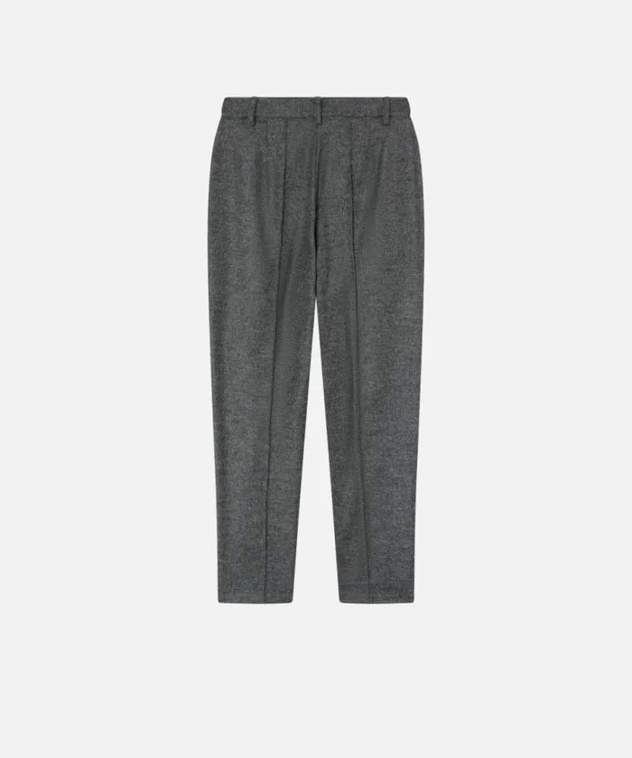 Women Trousers Pinko Textured Grey Flannel Cigarette Trousers Blackgrey Women Trousers Pinko Textured Grey Flannel Cigarette Trousers Blackgrey