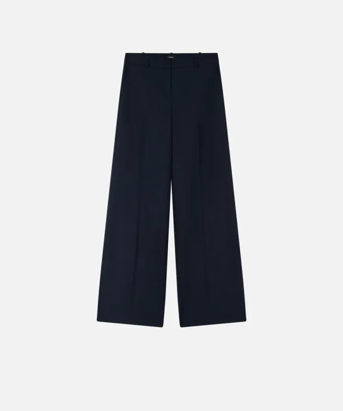 Women Trousers Pinko Wideleg Trousers In Pinstriped Fabric Blueburgundy Women Trousers Pinko Wideleg Trousers In Pinstriped Fabric Blueburgundy