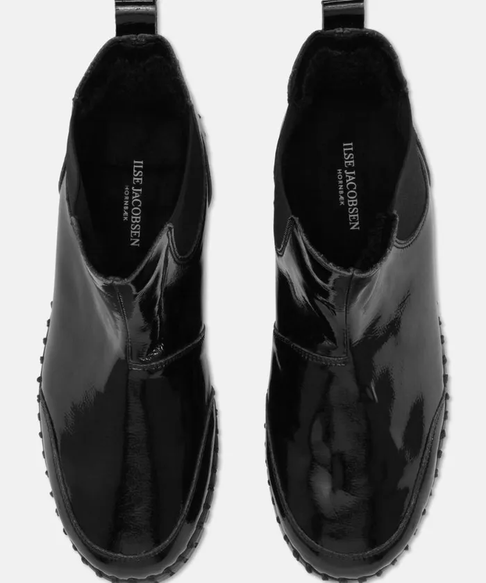 Women Tulip Flats Ilse Jacobsen Ankel Boot Gloss 8211 Black Black Women Tulip Flats Ilse Jacobsen Ankel Boot Gloss 8211 Black Black