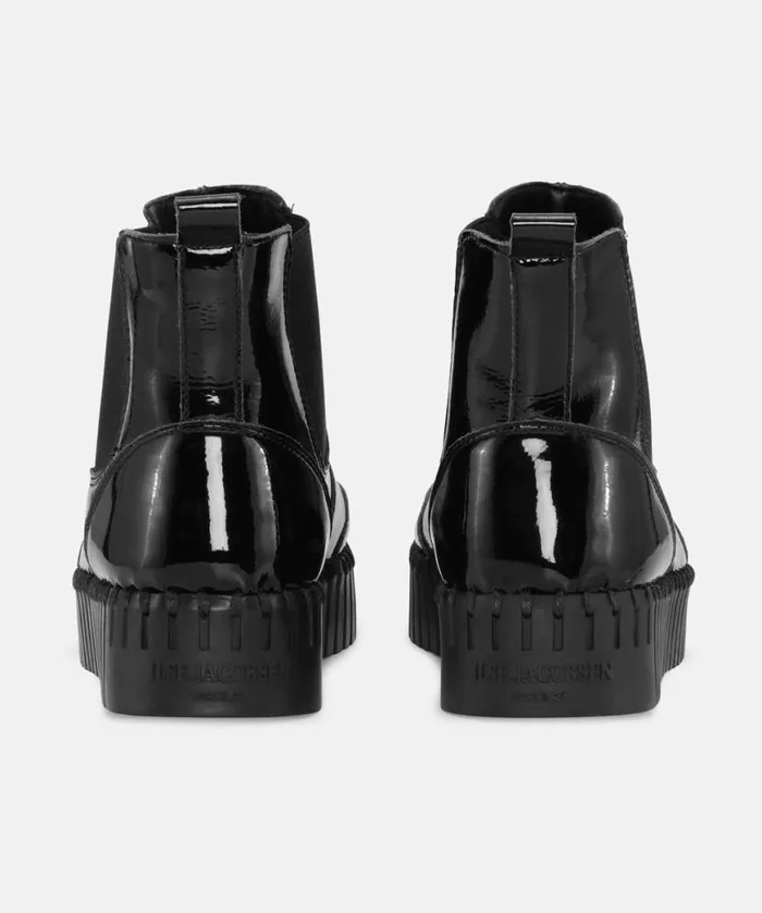 Women Tulip Flats Ilse Jacobsen Ankel Boot Gloss 8211 Black Black Women Tulip Flats Ilse Jacobsen Ankel Boot Gloss 8211 Black Black