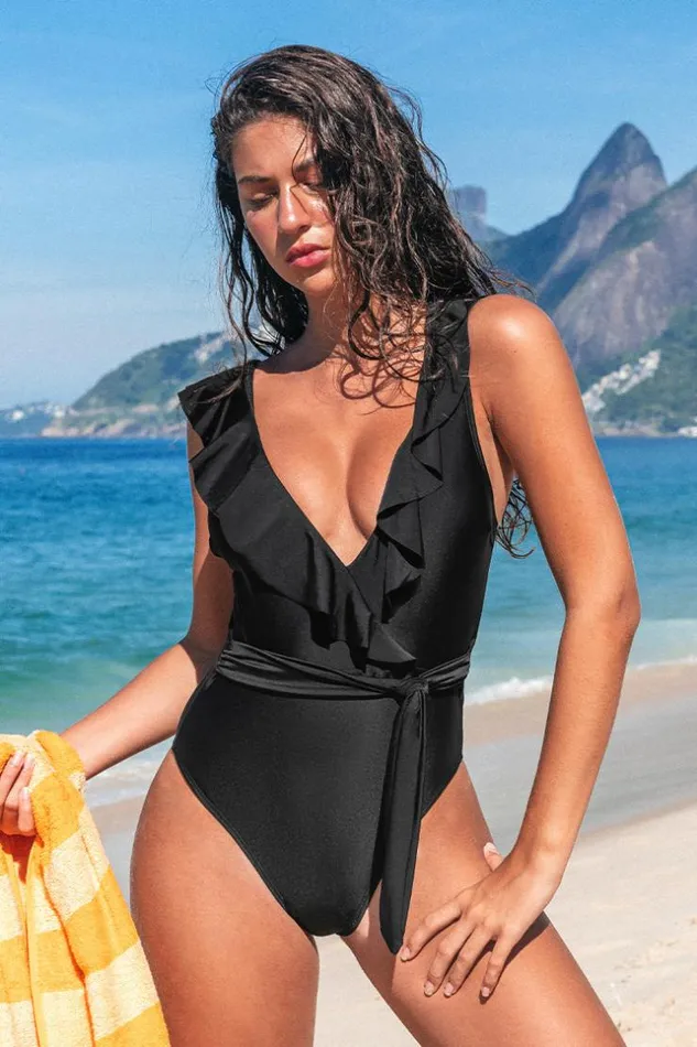 Women Tummy Control Swimsuits Cupshe Paluma Ruffled Plunge One Piece Swimsuit Black Women Tummy Control Swimsuits Cupshe Paluma Ruffled Plunge One Piece Swimsuit Black