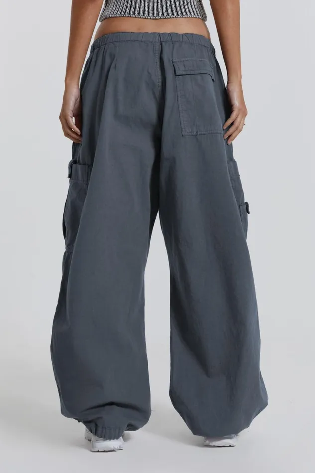Women Vintage Grey Parachute Cargo Pants Jaded London Trousers and Pants