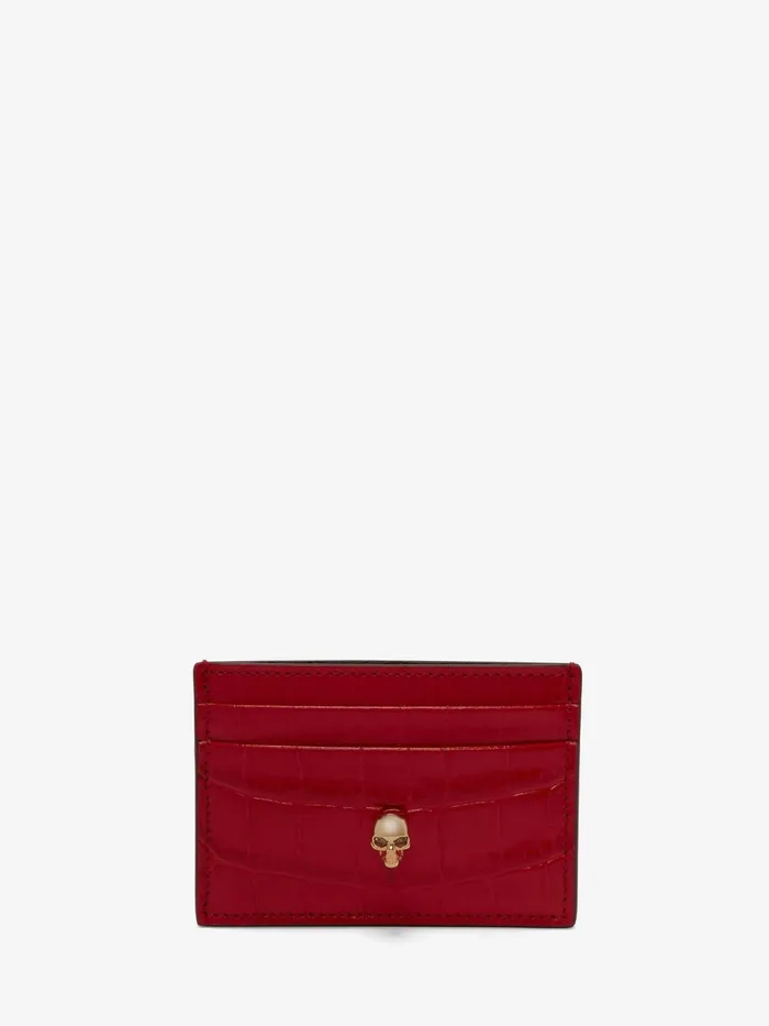 Women Wallets And Cardholders Alexander McQueen Skull Card Holder Oxblood