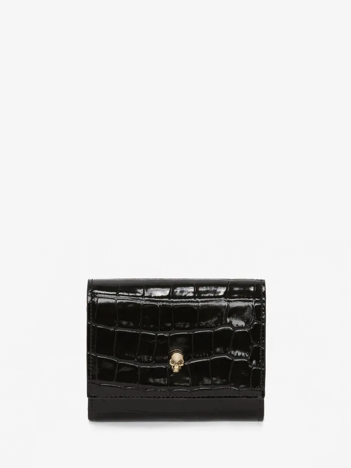 Women Wallets And Cardholders Alexander McQueen Trifold Wallet Black