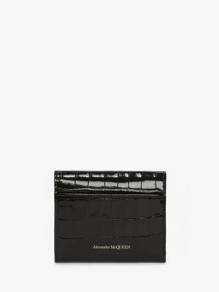 Women Wallets And Cardholders Alexander McQueen Trifold Wallet Black
