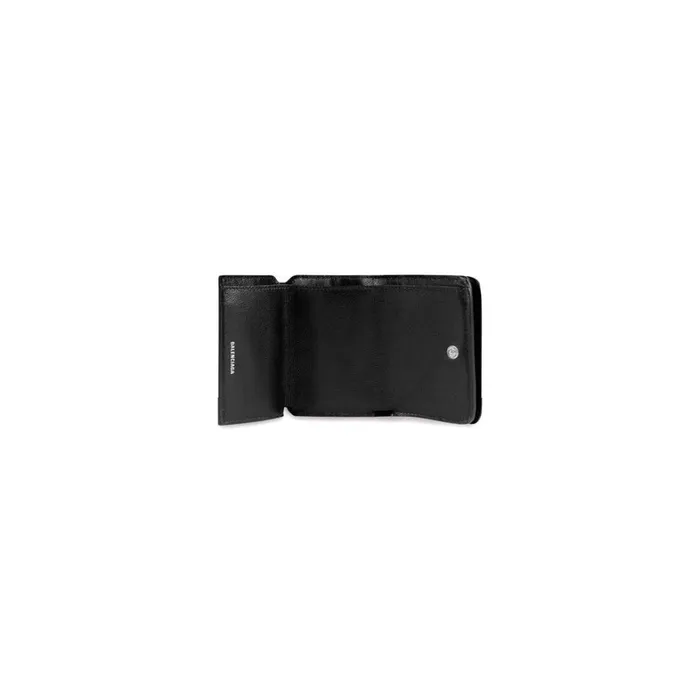 Women Wallets Balenciaga Cash Mini Wallet Crocodile Embossed In Blackwhite