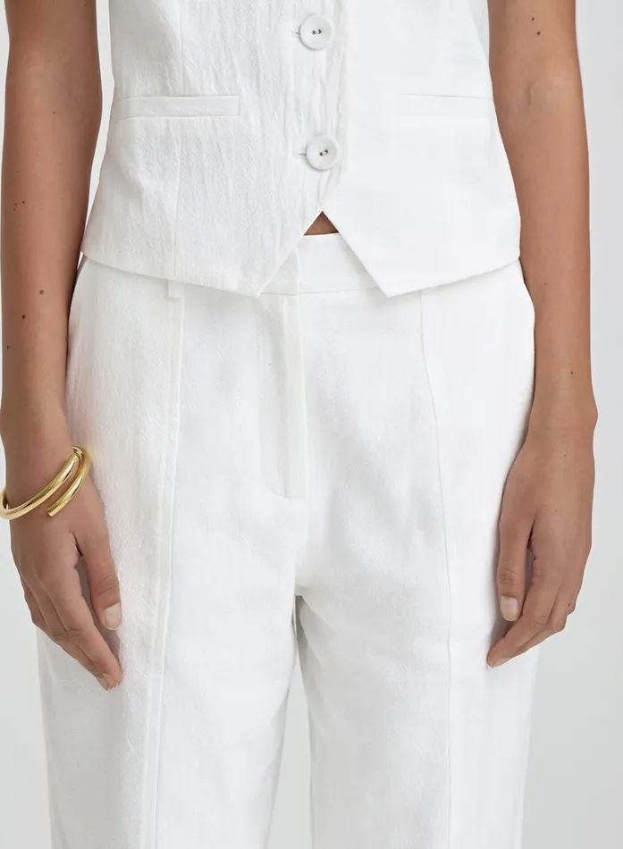 Women White Linen Tailored Trousers Tilde 4th and Reckless Pants