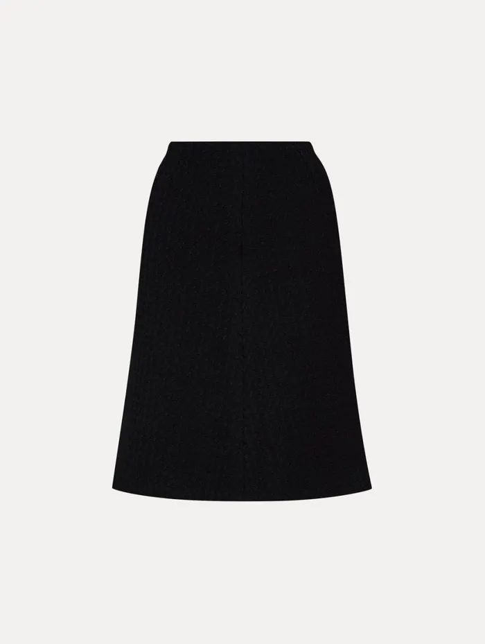 Women Wool Tweed Skirt Black Oscar De La Renta Pants and Skirts